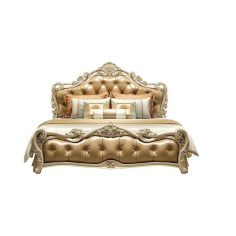 Menufacture European antique design bedroom furniture Carved & Upholstered Gold