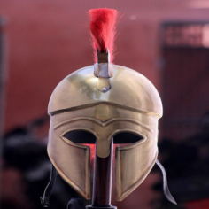 Manufacturer Greek Corinthian Helmet With Red Plume