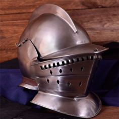 Manufacturer Burgonet helmet medieval armour helmet with brass accents