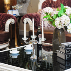 Supplier Wedding table centerpiece crystal candle holder 3 arm crystal