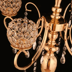 Supplier New romantic luxury style 5 arms gold crystal tall candelabras