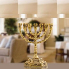 Supplier New Menorah Gold Candelabra 7 Candle Holder Wedding Home Table