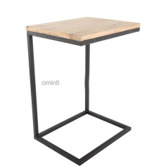 Wholesaler Square iron and wood side table stool