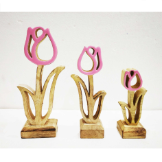 Wholesaler Wooden Tulip for decoration / home decor artificial flowers