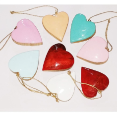 Wholesale oF Wooden small hanging Heart