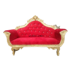 Wholesale Premium Quality French Metal Wedding Couch Red Colored Furniture