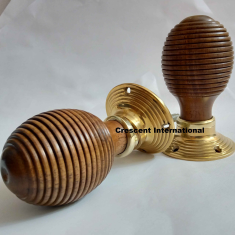 Wholesaler  Oval Door Knobs Rosewood Wooden door knob Brass