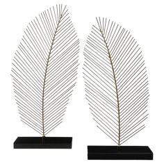 Wholesaler of Black Feather Shape Table Top Fingurine Sculpture