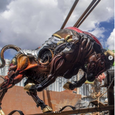 Metal Sculpture Artist Bull Design