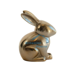 Metal Bronze Finished Rabbit Sculpture Mekar