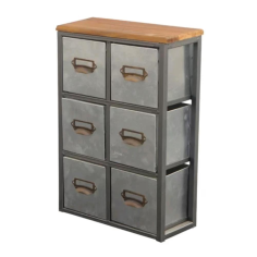 Wholesaler of iron Natural Galvanized 6 Drawer Storage Chest