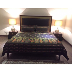 Hammered Brass and Leather - Bed Set Manufacturer of Pakistan