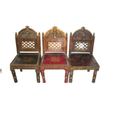 Wholesaler of High Quality SET OF 3 CARVED PAINTED CHAIRS