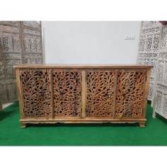 wholesale CARVED WOODEN SIDE BOARD IN SOLID ACACIA WOOD Furniture