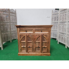 Wholesale CARVED WOODEN SIDE BOARD IN SOLID ACACIA WOOD TWO DOOR  Furniture