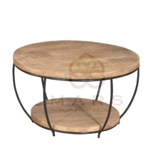 Industrial Modern Mango Iron Wooden Top Coffee Table With Black Manufacturer