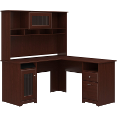 Wholesale of L Shaped Desk with Hutch in Harvest Cherry