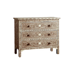 Brown Resin Bone Inlay Drawer Chest Furniture from India Bone Inlay Furniture