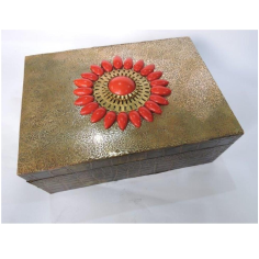 Wholesale New Stone and Metal Top Leather Design Jewelry Box Furniture