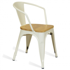 Wholesaler oF Bistro Kitchen Metal Wooden Top Dinning Arm Chair