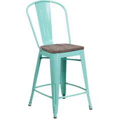 Wholesaler oF Wooden Top Metal high bar chair/stool