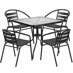 Wholesaler oF Indoor & Outdoor use Modern look Black metal Dining Table set