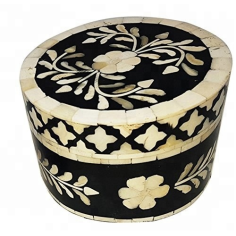 Wholesale  Bone Inlay And Black Resin Jewelry Box