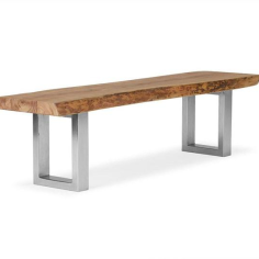 WHOLESALE Wood and Metal Live Edge Bench