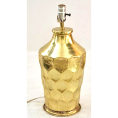 Table Lamp With Round Golden Hammered Finishing Base And Silver Holder Exporter