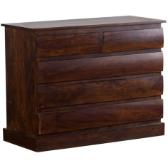 WHOLESALE Wooden Chest of 5 Drawers With Walnut Finish