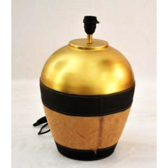 Table Lamp Golden Round Finishing With Leather Base Exporter