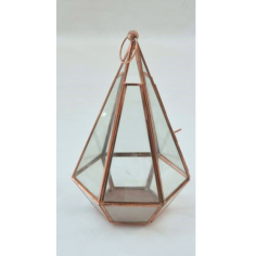 Terrarium With Copper Finishing Diamond Design Exporter From India