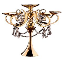 CRYSTAL CANDLEABRA FOR HOME DECORATION GOLD PLATED EXPORTER