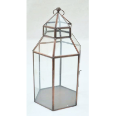 Terrarium With Antique Copper Finishing With Pyramid Shape  Exporter