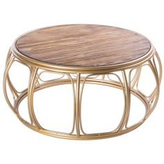 MODERN CENTER TABLE WITH WOODEN TOP FOR LIVING ROOM METAL COFFEE TABLE EXPORTER