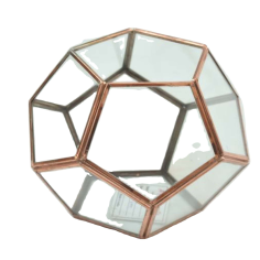 Terrarium With Copper Finishing Ball Design With Pentagonal Shape Exporter