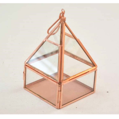 Terrarium With Copper Finishing Rectangular Design And Square Bottom Exporter