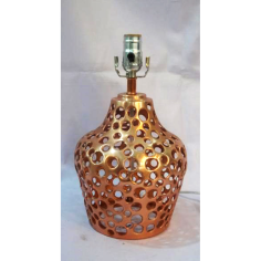 Table Lamp With Copper Round Hole Finishing Base And Silver Holder Exporter