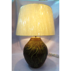 Table Lamp With Green Color Peacock Design Finishing Base And White  Exporter