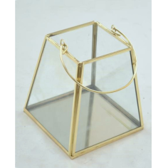 Terrarium With Gold Finishing Large Size Rectangular Design With Swivel Exporter