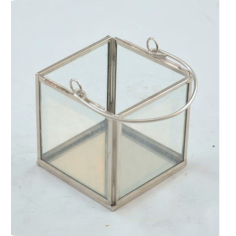 Terrarium With Gold Finishing Cuboid Design Exporter