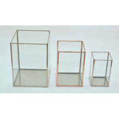 Terrarium With Copper Finishing And Rectangular Design  Exporter