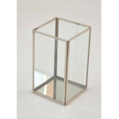 Terrarium With Silver Finishing And Rectangular Design With Square   Exporter