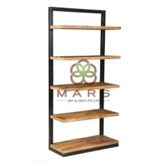 Wood Finished Iron Wooden Wall Bookshelf  Supplier