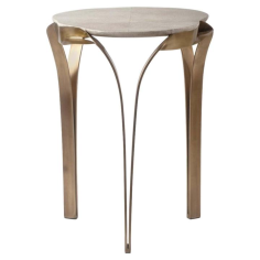 Wholesale Modern Brass End Table With Cream Shagreen Top