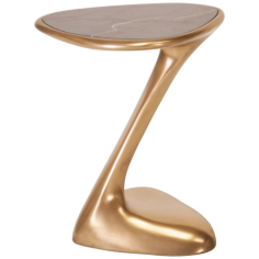 Wholesale Solid Contemporary Gold Side Table With Marble Top