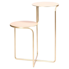 Wholesale Brass End Table With 2 Top For Living Room Gold Plated