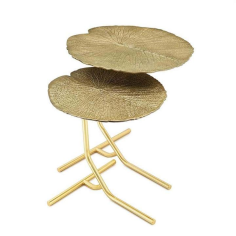 Wholesale Lotus Leaves Set of 2 Gold Side Table