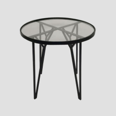 Wholesale Modern Metal Side Table With Tempered Glass Top