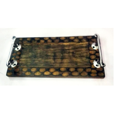 Serving Tray Made Of Wood With Black Polish Finishing And Rectangular Exporter